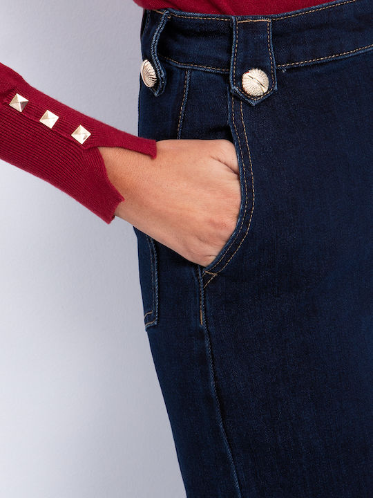 High Rise Women's Jean Pants in Wide Leg Style