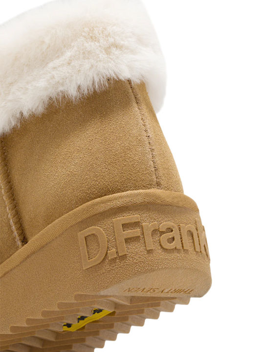 Nordic Wildleder Stiefeletten Damen mit Pelz Taba
