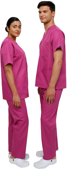 Ultima Unisex Blue Pants & Blouse Set Cotton and Polyester