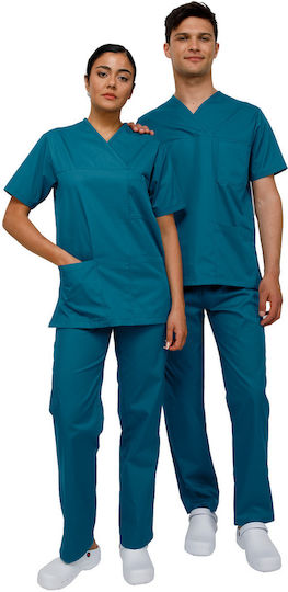 Ultima Unisex Σετ Ιατρικό Παντελόνι και Μπλούζα Φούξια από Βαμβάκι και Πολυεστέρα