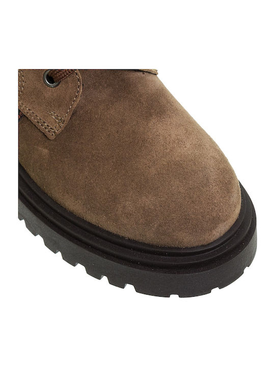Leder Stiefeletten Damen Beige