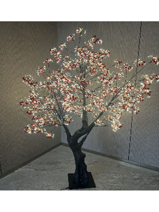 cu lumină LED Decorațiune de Crăciun Metalic Braduleț Cireșe Aspect natural 30cm. Electrică Negru