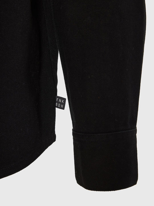 Long Sleeve Denim Overshirt Black