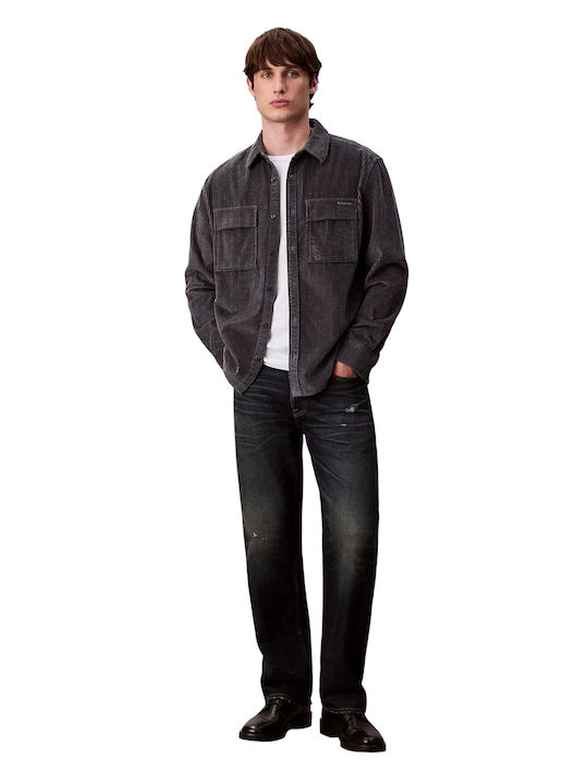 Long-sleeved Corduroy Shirt Blue