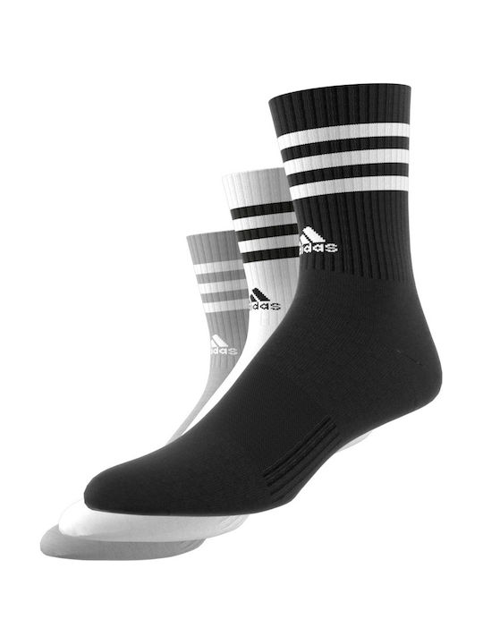 adidas Performance 3-Stripes Cushioned Athletic Socks Multicolour 3 Pairs