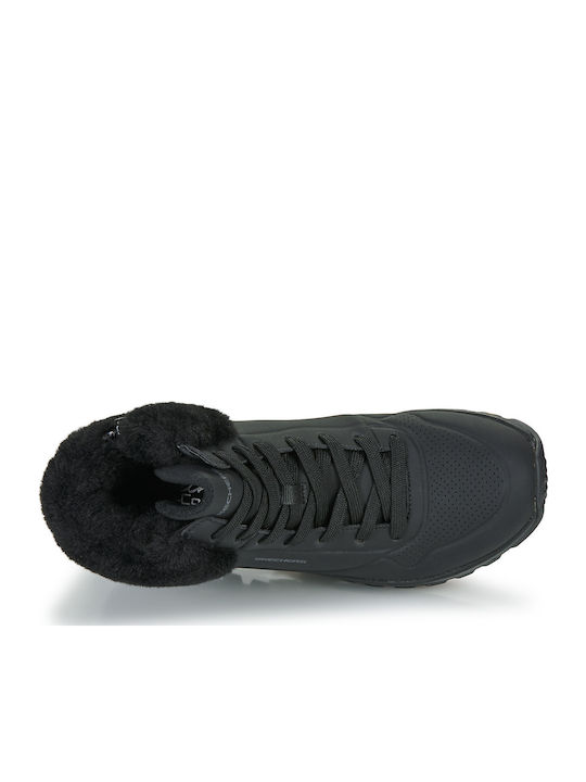 Women's Ankle Boots Platform & Fur Black