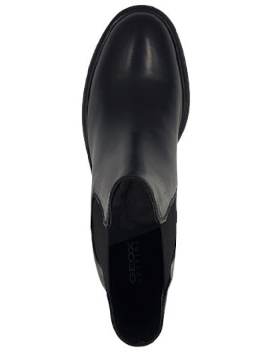 Damiana E Leather Women's Chelsea Boots with Medium Heel Black