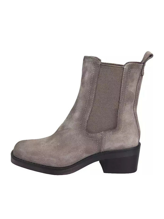 Leder Damen Chelsea Stiefeletten Braun
