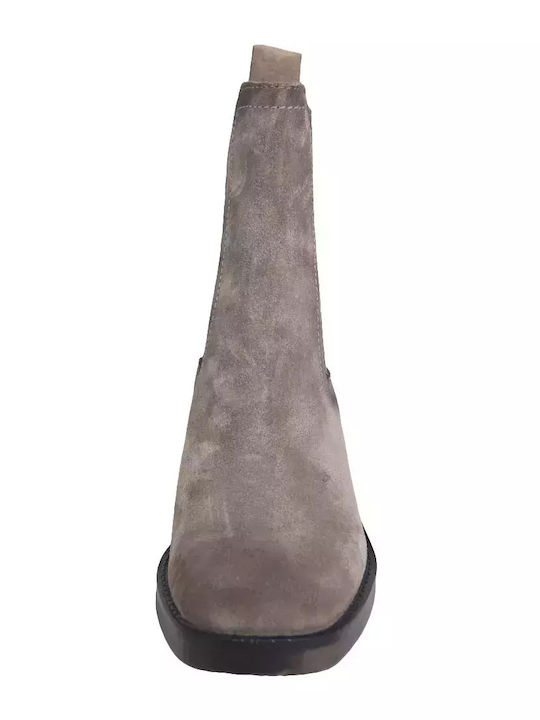 Leder Damen Chelsea Stiefeletten Braun