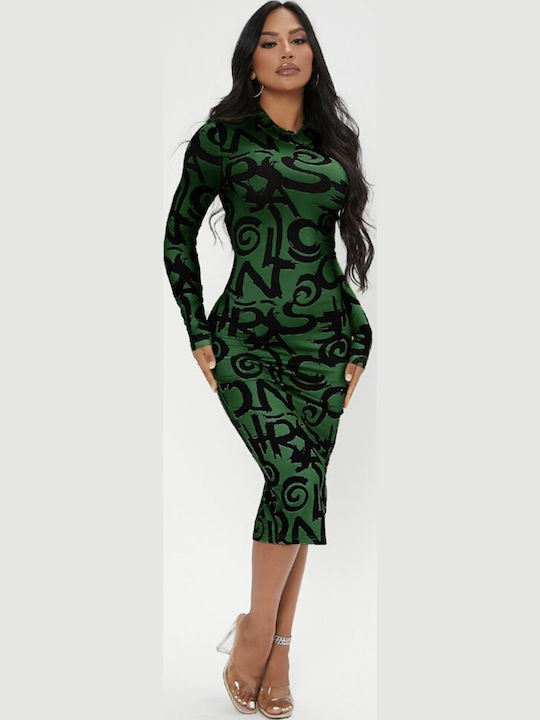 Midi Evening Dress Green