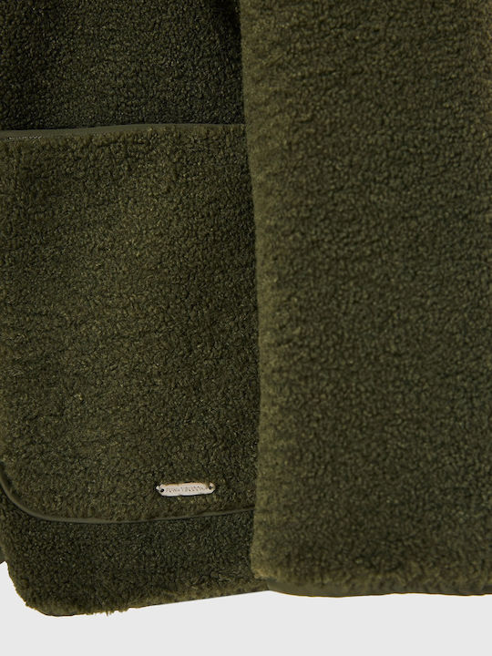Women's Lifestyle Jacket for Winter with Hood Khaki