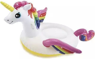 Intex Unicorn Inflatable Ride On for Sea Unicorn with Handles White 210x140cm