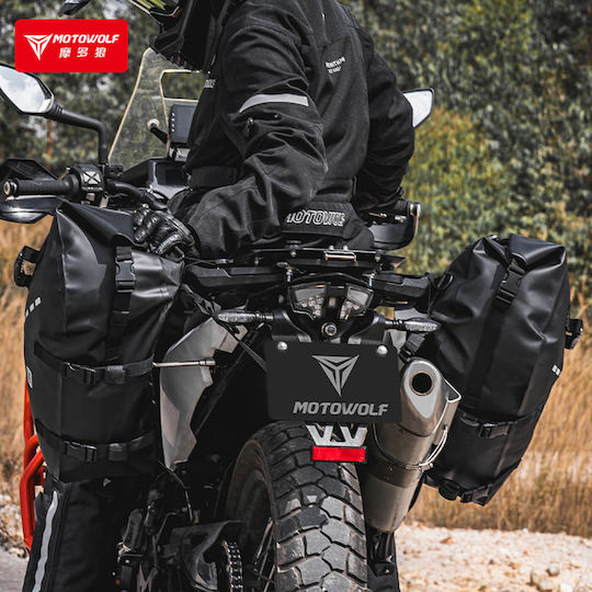 Motowolf Saddle Bags Mb2bk18l Σαμάρι Μοτοσυκλέτας 18lt σε Μαύρο Χρώμα
