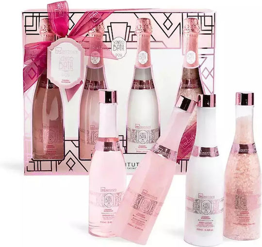 IDC Institute Scented Bath Rose Σετ Περιποίησης για Καθαρισμό Σώματος 4τμχ