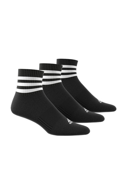 adidas 3-Stripes Cushioned Αθλητικές Κάλτσες Μαύρες 3 Ζεύγη