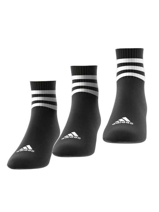 adidas 3-Stripes Cushioned Αθλητικές Κάλτσες Μαύρες 3 Ζεύγη