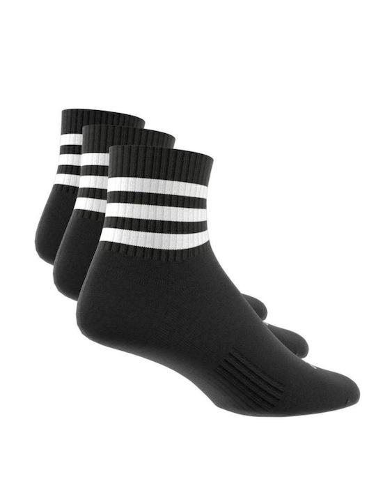 adidas 3-Stripes Cushioned Αθλητικές Κάλτσες Μαύρες 3 Ζεύγη