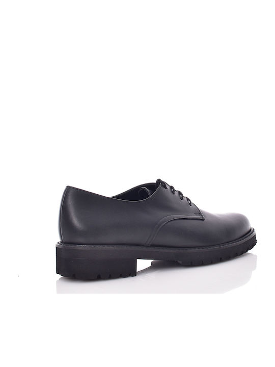Δερμάτινα Γυναικεία Oxfords σε Μαύρο Χρώμα