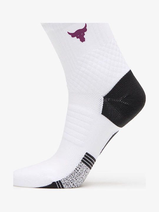 Under Armour Project Rock Ad Playmaker Αθλητικές Κάλτσες Λευκές 1 Ζεύγος