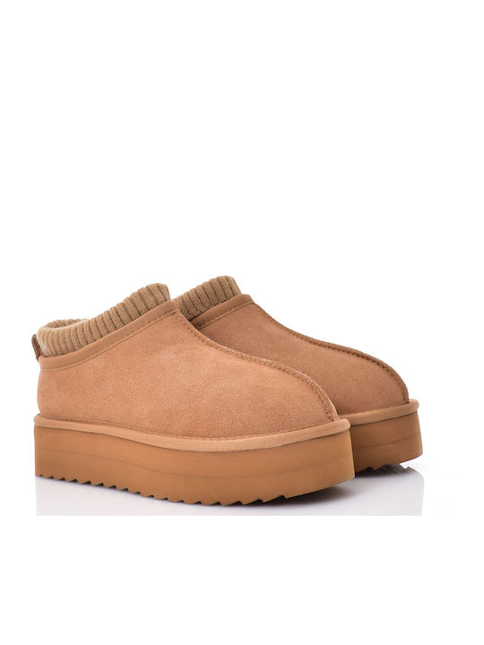 Suede Women's Ankle Boots Brown