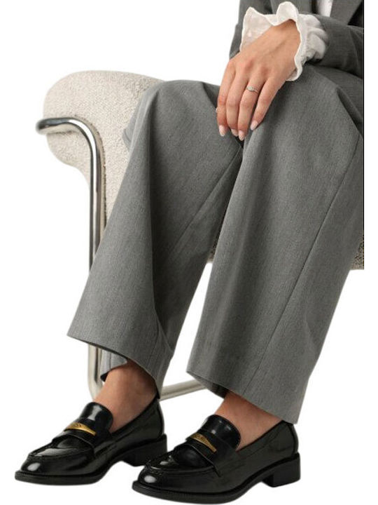 Δερμάτινα Γυναικεία Loafers σε Μαύρο Χρώμα