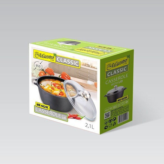Maestro Βαθιά Κατσαρόλα από Αλουμίνιο 2.1lt / 20cm
