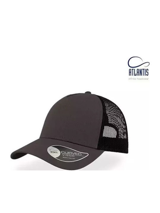 Atlantis Rapper Cotton Five-Panel Jockey Hat Code Rapper Cotton Dark Gray Black