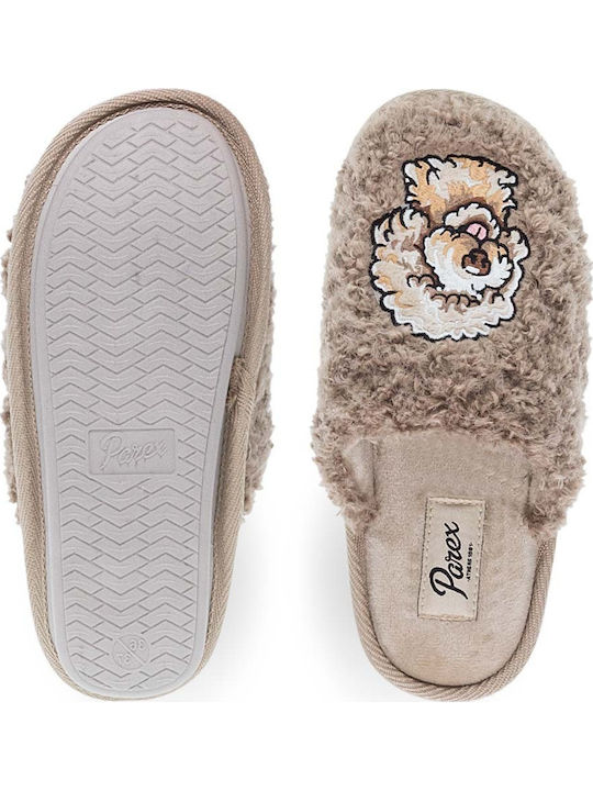 Plush Doggy Damen Hausschuhe mit Tiermotiven Beige