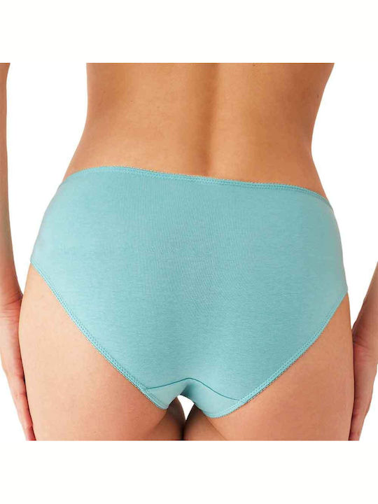 Βαμβακερά Damen Slip 3Pack mit Spitze Green, White, Blue