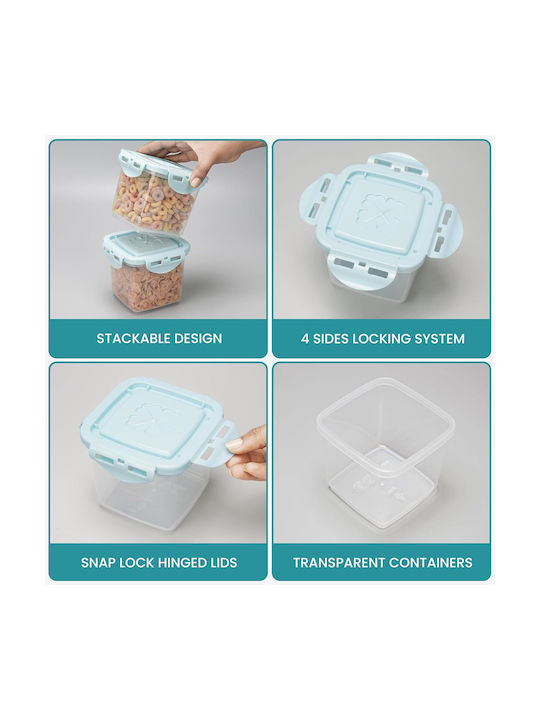 Belle Vous Set 15buc Cutii Uz General cu capac Plastic Albastru 650ml