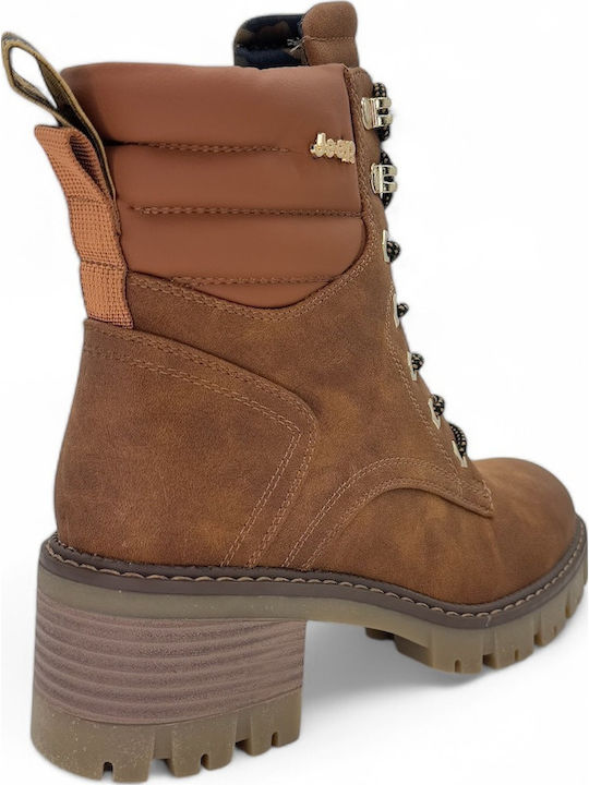 Lace Women's Ankle Boots Tabac Brown