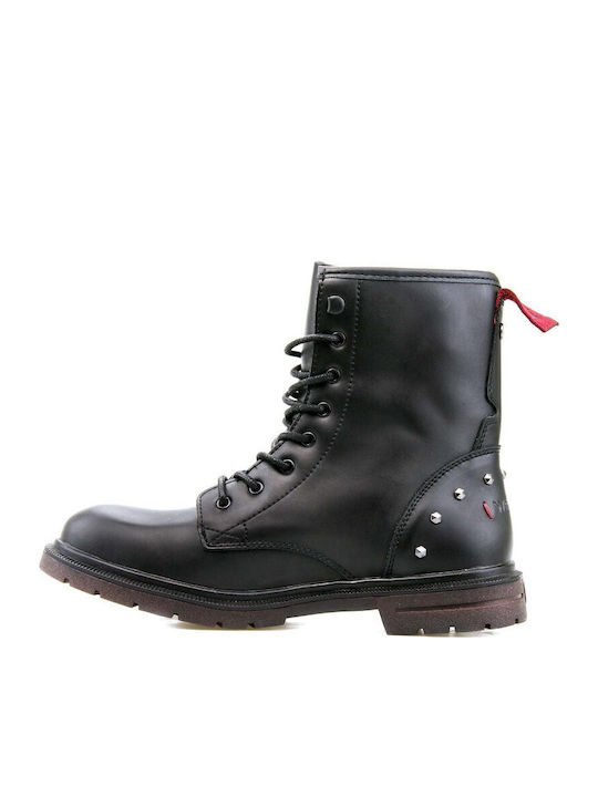 Spike Studs Δερμάτινα Γυναικεία Αρβυλάκια Μαύρα