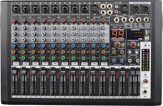 EuroDynamic CPX-12 Αναλογικός Μίκτης 12 Καναλιών & Bluetooth
