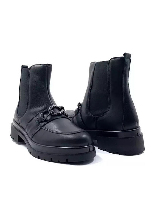 Leather Women's Ankle Boots Black