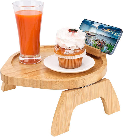 Belle Vous Bambus Rotund Tavă de Servire Antiderapant din Bamboo în Culoare Maro 28x30cm 1buc