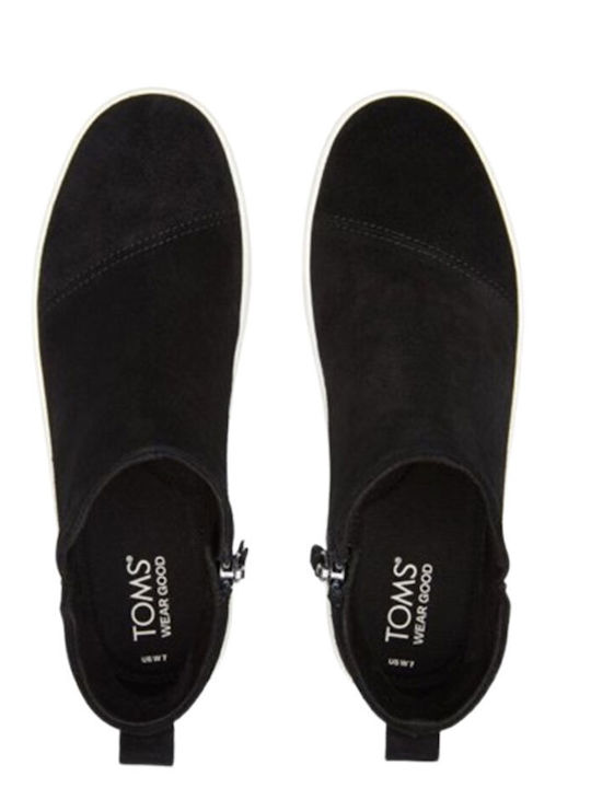 Verona Mid Suede Γυναικεία Μποτάκια με Πλατφόρμα Μαύρα