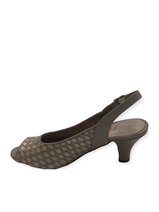 Leder Pumps Gray