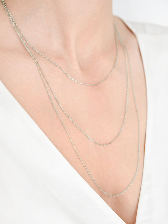 Kritsimis Set White Gold Chains Neck 14K Length 50cm