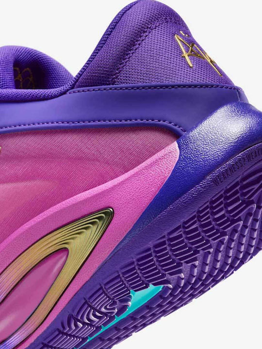 A'One Unapologetic Pantofi de Baschet Cu Talpă Joasă Violet Aprins / Violet Hyper / Magenta Hyper / Auriu Metalizat