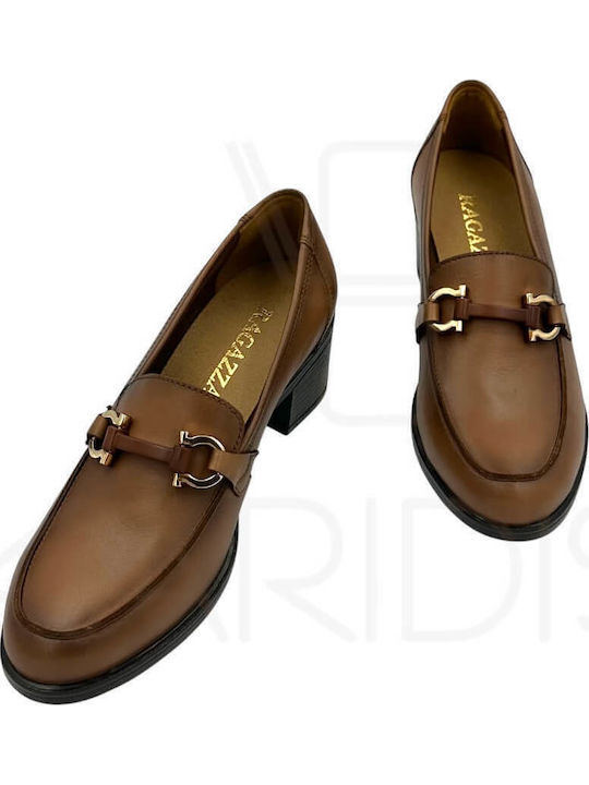 Leather Tabac Brown Heels