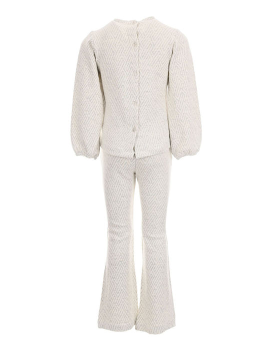 Kinder-Set mit Hose Winter 2Stück Ecru, Grey