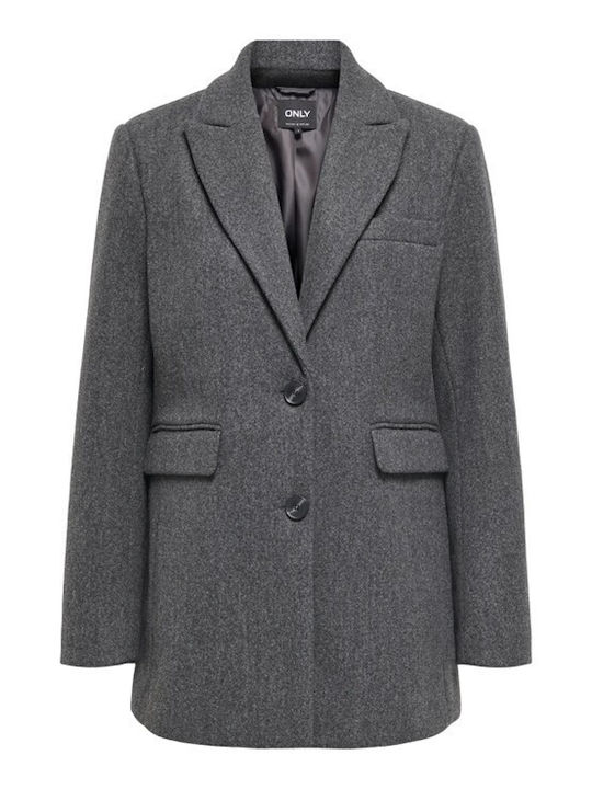 Only Γυναικείο Σακάκι Dark Grey Melange