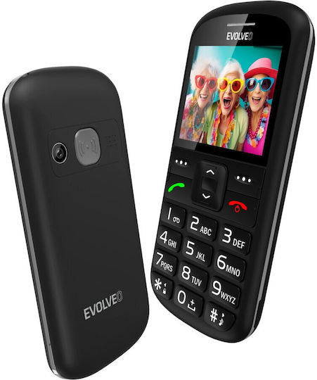 Evolveo EasyPhone XS Single SIM Мобилен Телефон с Големи Бутон Черен