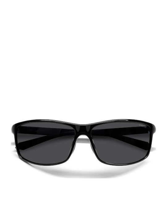 Polaroid Men's Sunglasses with Black Horn-Rimmed Frame and Grey Polarized Lens PLD7036/S 807/M9