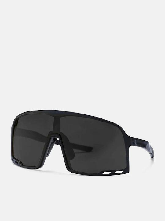 Chpo Henrik Unisex Sonnenbrille mit Schwarz Kunststoff Gestell und Schwarz Polarisiert Linse 16132PP