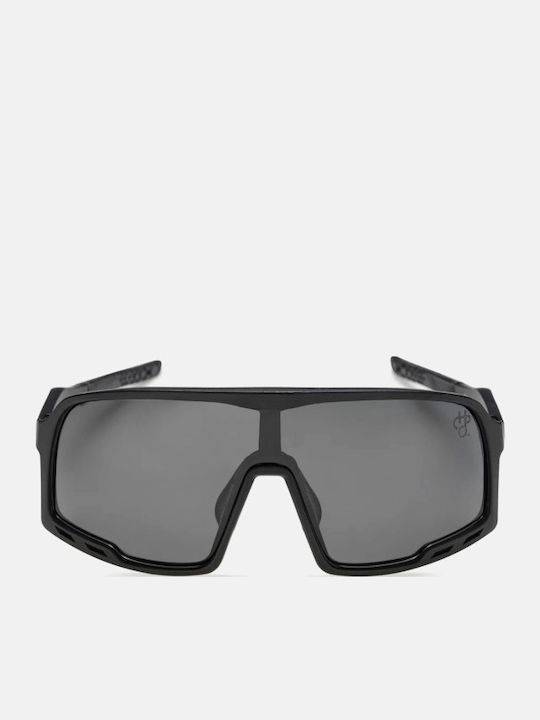 Chpo Henrik Unisex Sonnenbrille mit Schwarz Kunststoff Gestell und Schwarz Polarisiert Linse 16132PP