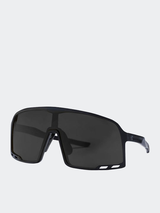 Chpo Henrik Unisex Sonnenbrille mit Schwarz Kunststoff Gestell und Schwarz Polarisiert Linse 16132PP