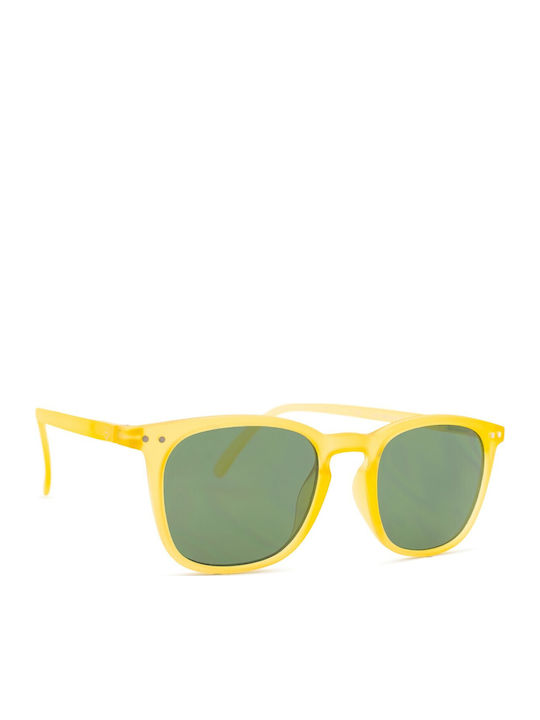 Izipizi Men's Sunglasses with Yellow Plastic Frame and Green Lens