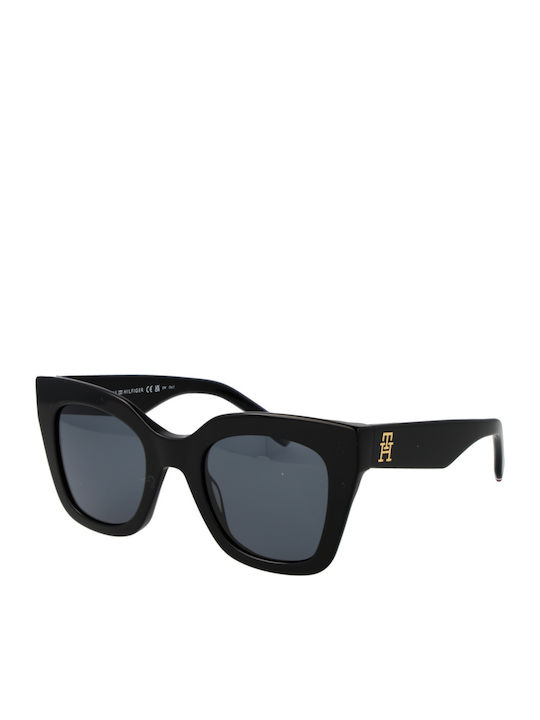 Tommy Hilfiger Women's Sunglasses with Black Horn-Rimmed Frame and Grey Lens TH2051/S 807/IR