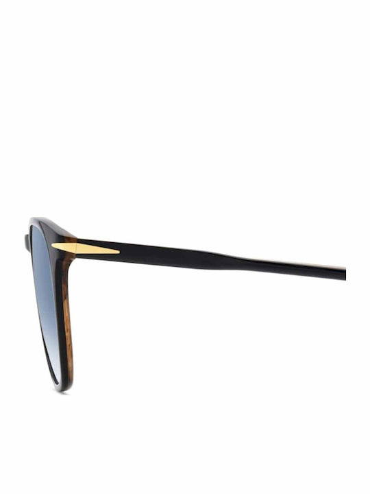 David Beckham Men's Sunglasses with Black Plastic Frame and Blue Gradient Lens DB 1160/S 05K/08